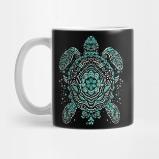 teaTeal Sea Turtle Mandala Art - Tranquil Ocean-Inspired Design Mug